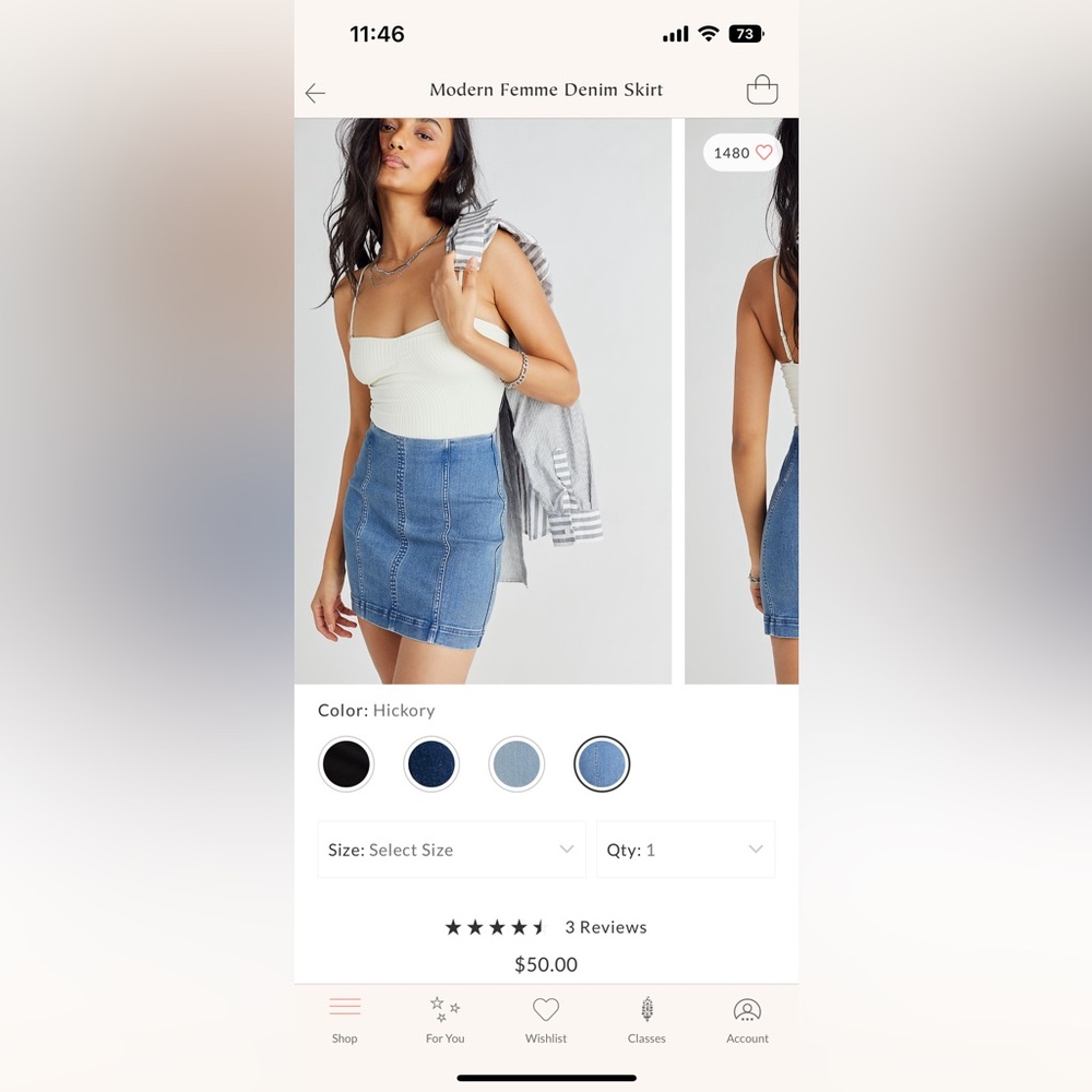 FREE PEOPLE modern femme denim mini skirt